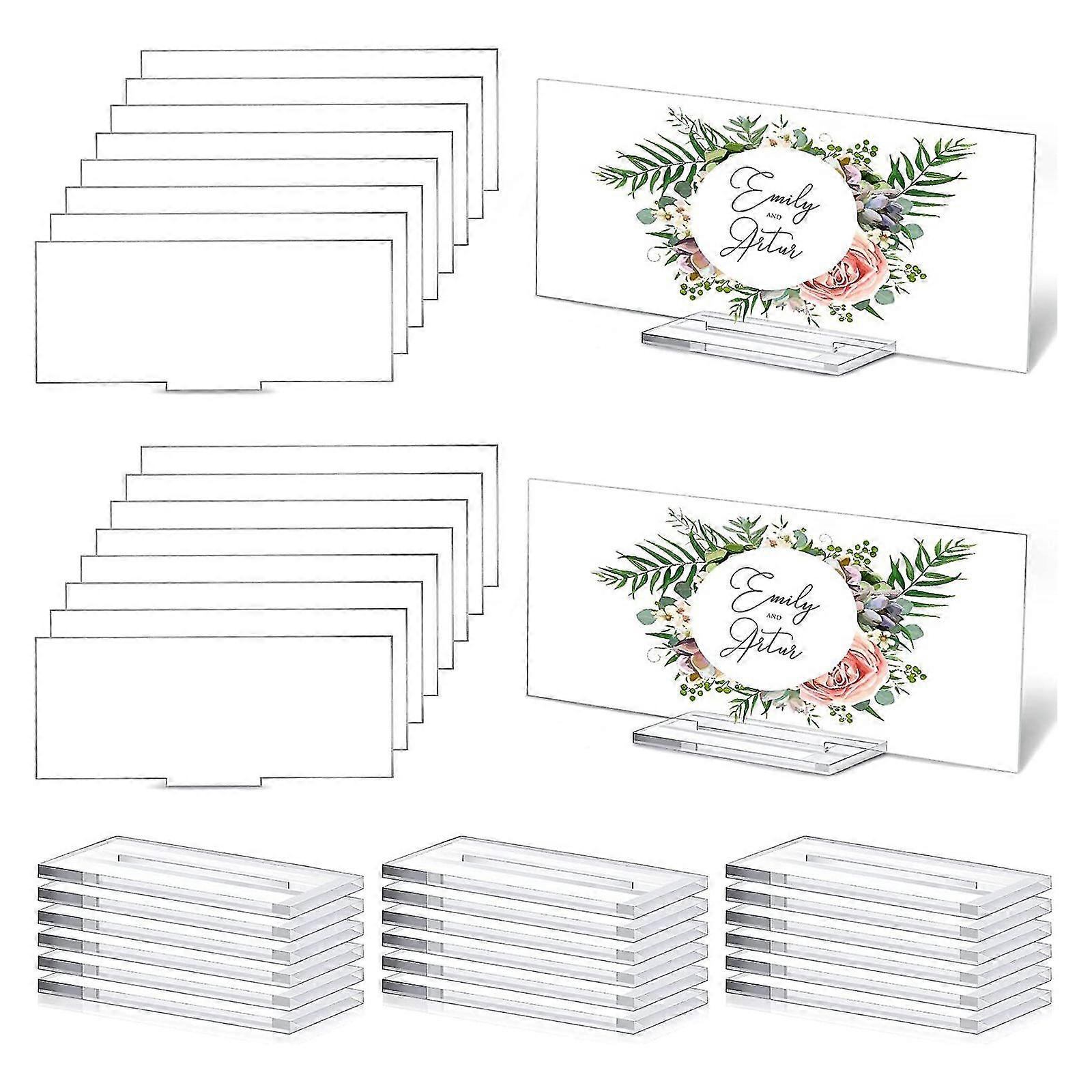 Rectangle Acrylic Blank Wedding Table Sign with Holder Kit Bar Room Decor