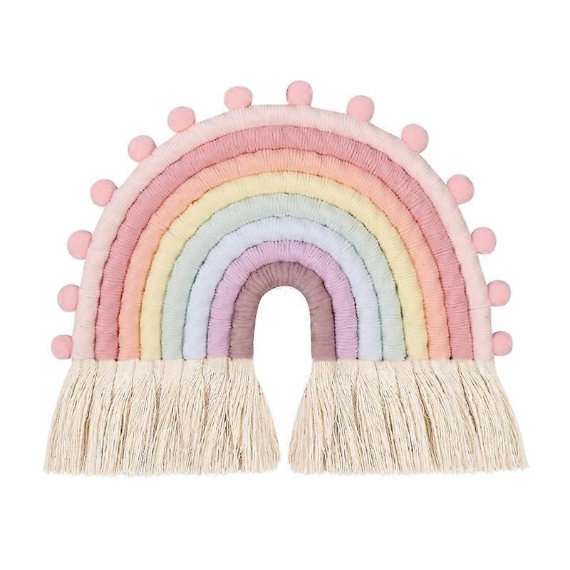 Nordic Woven Regenbogen Wandbehang Komfortables Design Irisierende Verzierung