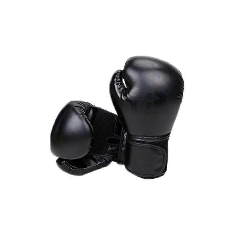 子供のための革のトレーニングボクシンググローブ十代の女性黒8OZ