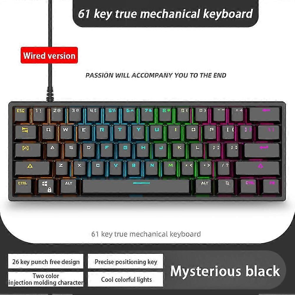 Ryra G101 Teclado Mecnico 61-key Keyboard Axis Blue Led Backlit Mechanical Keyboard