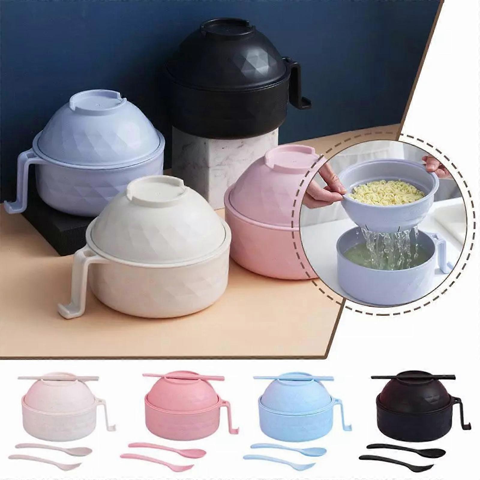 3PCS/SET Ramen Bowl Set Microwave Ramen Cooker Instant Noodles Bowl With Chopsticks,100% New