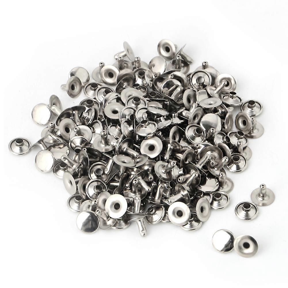 Double Cap Rivet 100 Pcs Silver Handmade Leather Projects Attachment