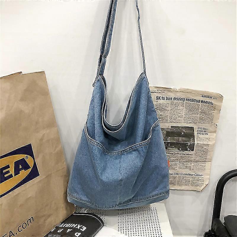 תיק כתף ג'ינס לנשים תיק תיק הובו תיק בד מזדמן תיק רטרו קרוסבודי תיק ארנק בעל קיבולת גדולה-MXBC