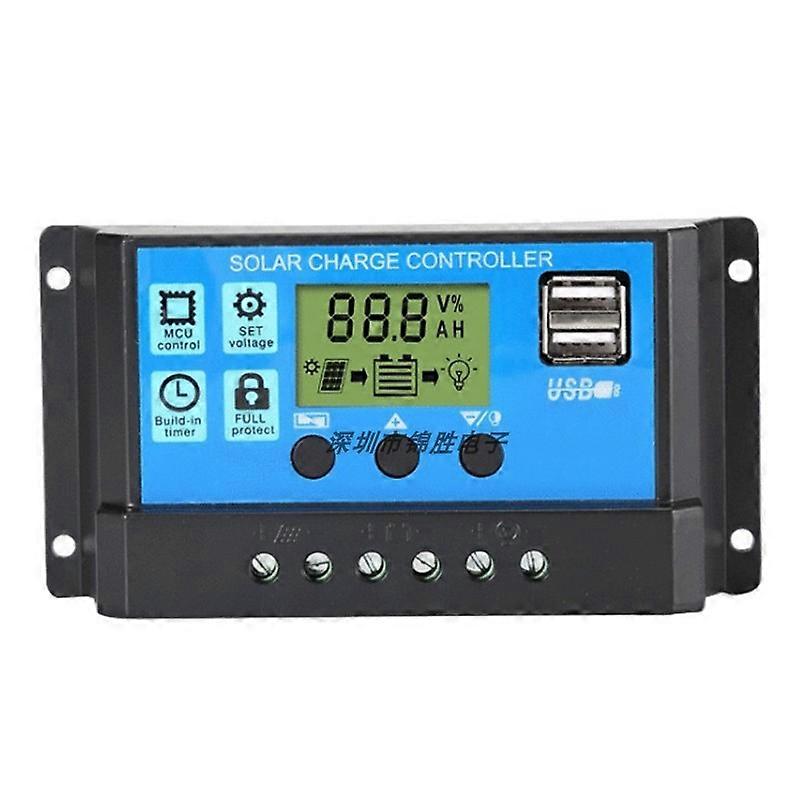 30A Solar Charge Controller Solar Panel Controller Intelligent Regulator with Dual USB Port