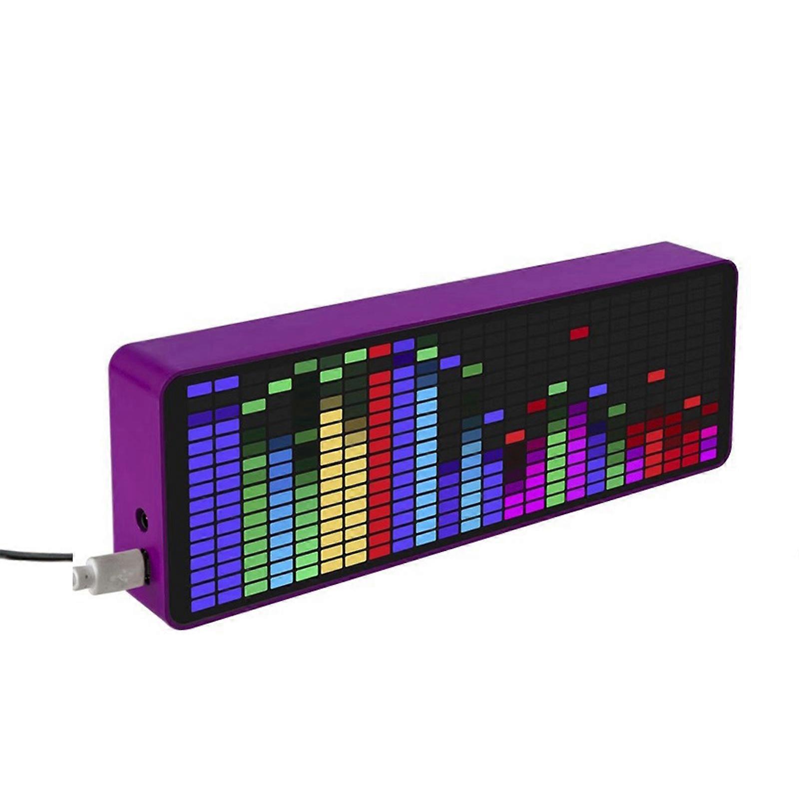 100% New Color LED Music Spectrum Electronic Clock Voice Controlled Rhythm Light NEW