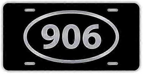 Placa de Licença de Alumínio Gravada com Código de Área 906 | 6 polegadas por 12 polegadas | Carro Caminhão RV Trailer Wall Shop Man Cave | VLP832