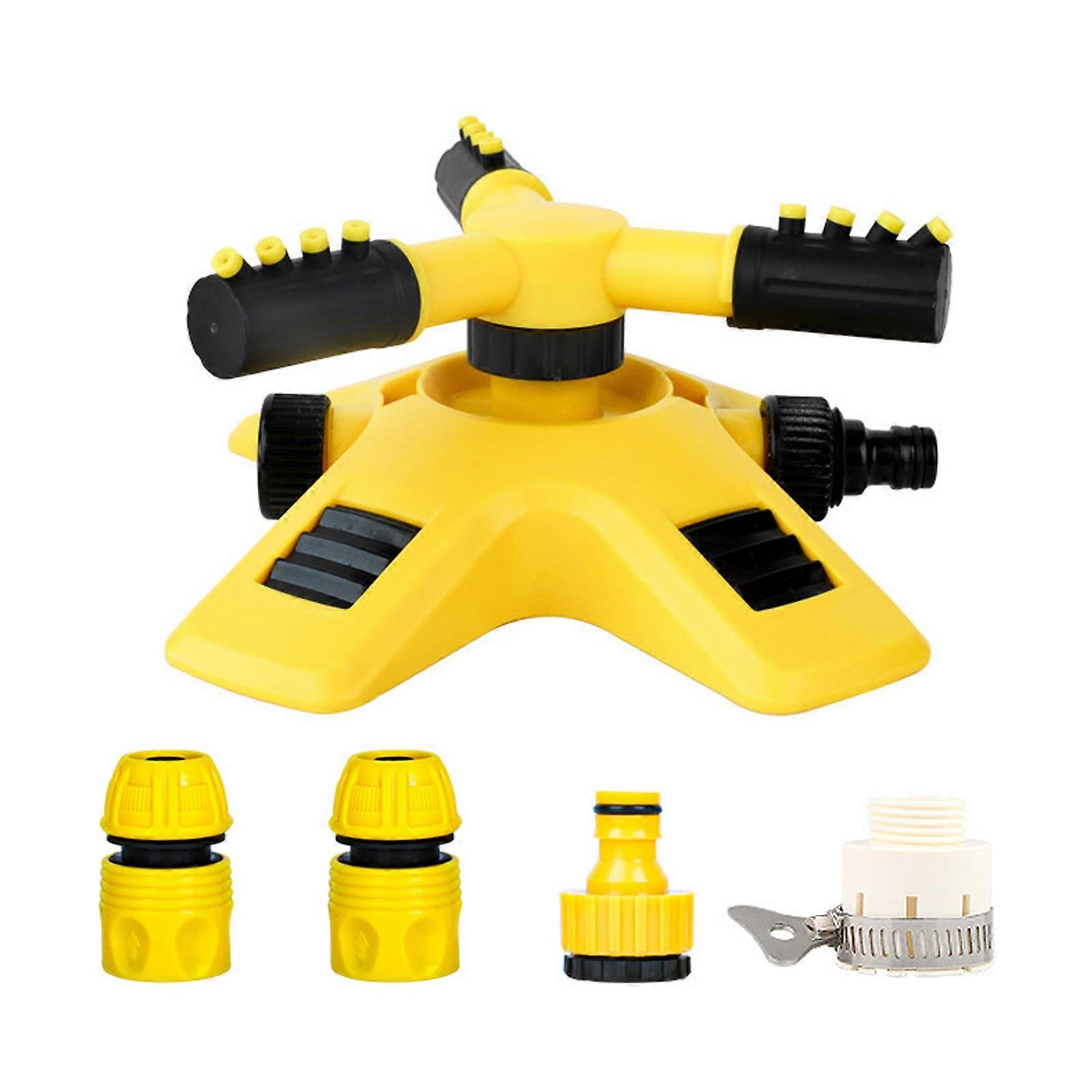 1 Set Garden Sprinkler 360-Degree Rotation Leak Free Plastic Automatic Rotating Garden Irrigation Sprinkler for Courtyard JIKAIX