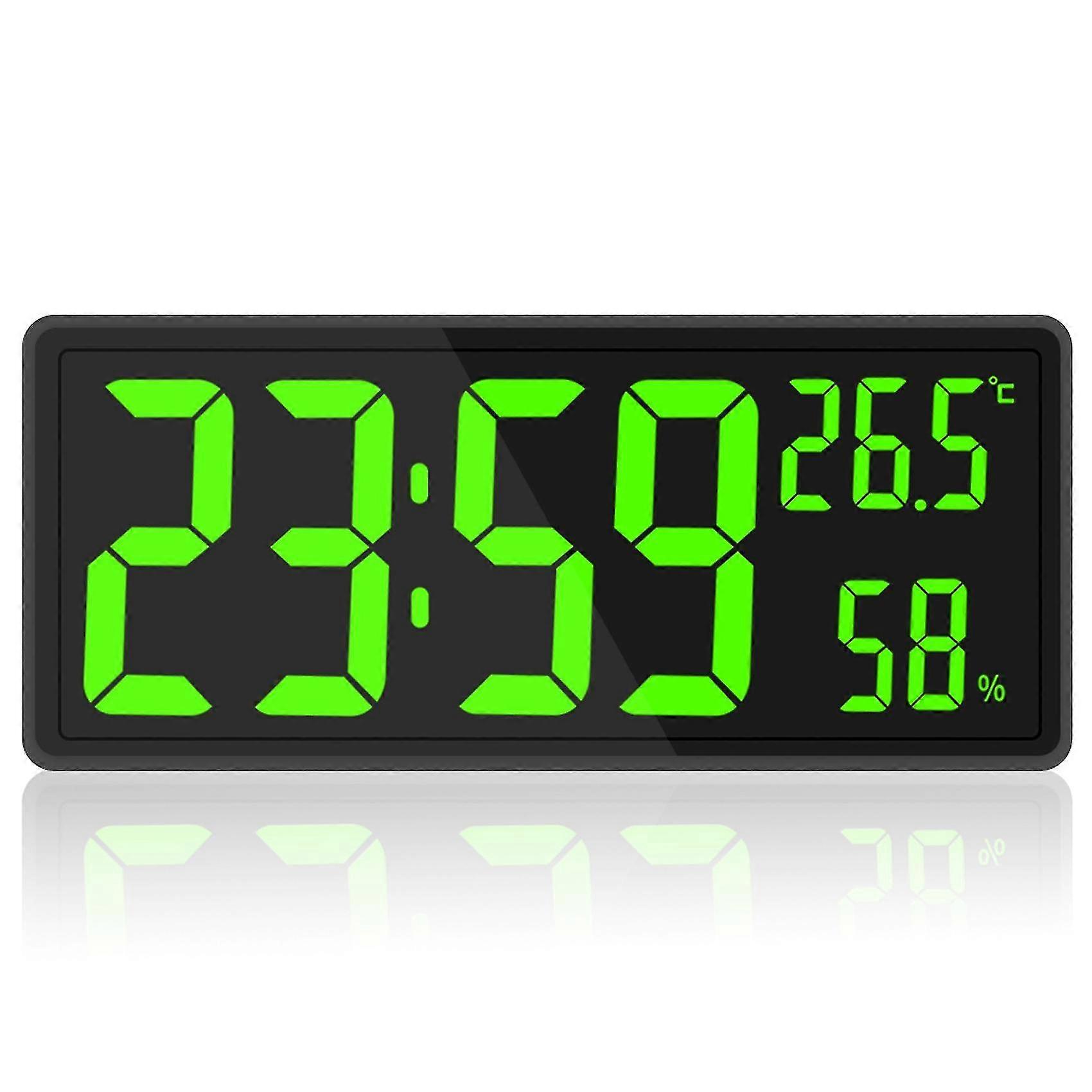 Led Digital Wall Clock, Digits Display,indoor Temperature&humidity,for Farmhouse, Home,classroom,of