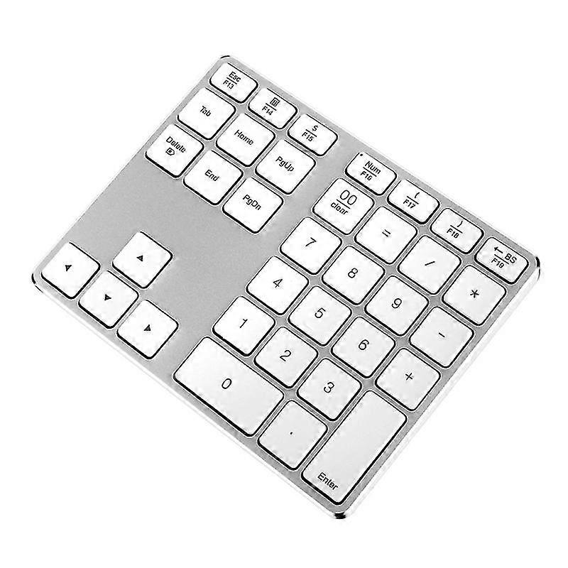Num Keypad Wireless Alloy Recharable Num Keypad For External Laptop (1pc, Silver)