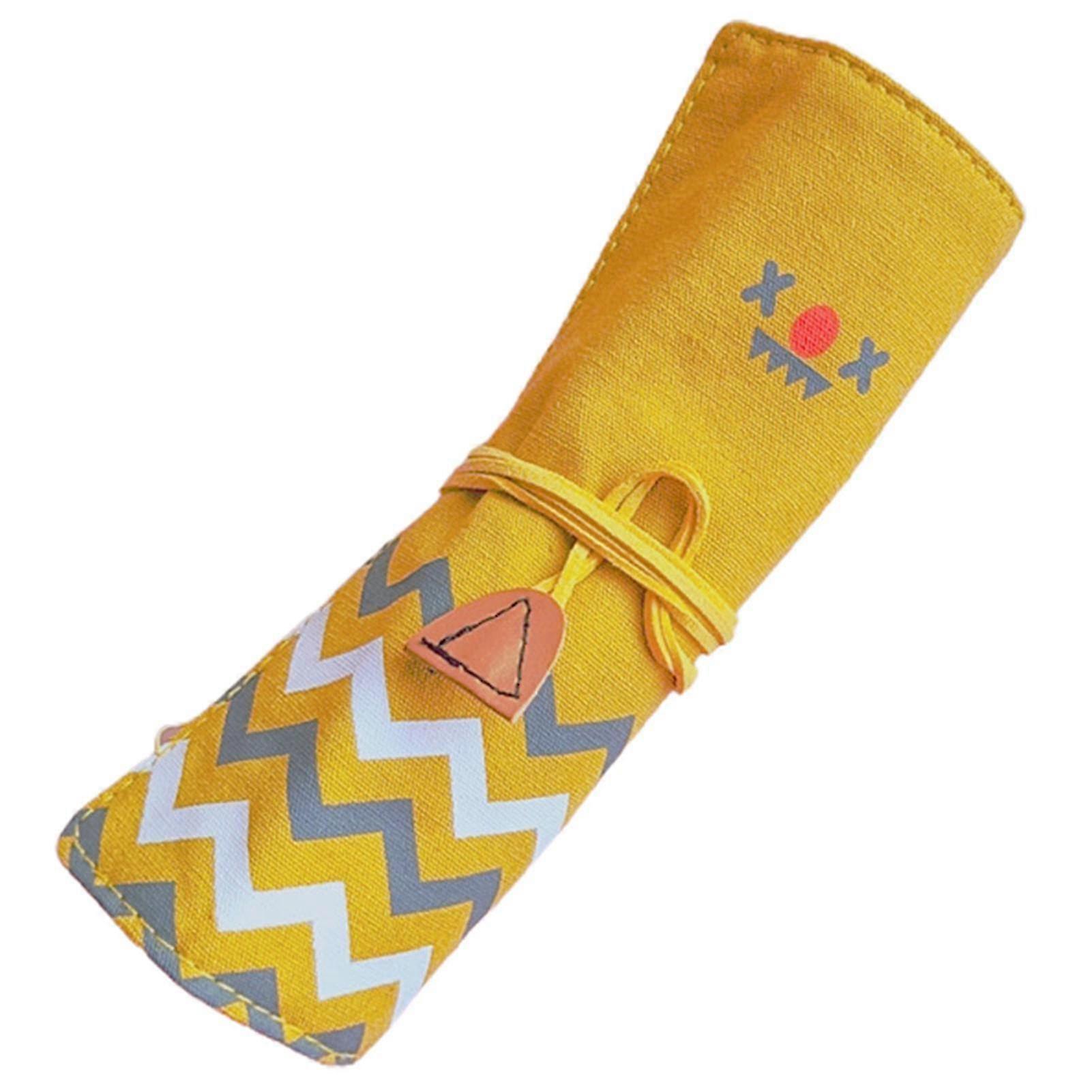 Roll Pen Bag Drawstring Design Portable Storage Pencil Roll Wrap