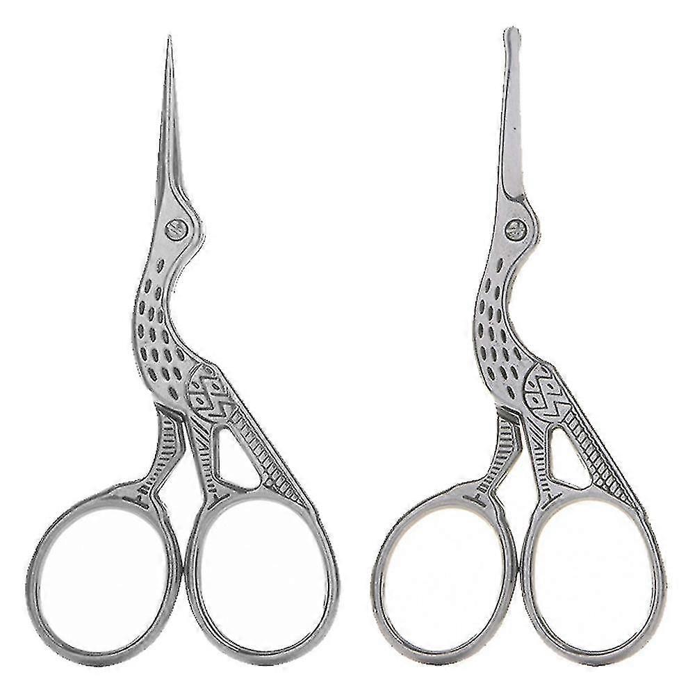 2pcs Vintage Stork Shape Ciseaux à coudre Acier inoxydable Tailor Ciseaux Ciseaux à coudre tranchants pour broderie, couture, artisanat, œuvre d’art Utilisation quotidienne