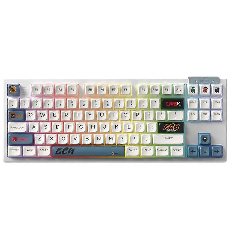 Darmoshark K6 87-key Three-mode Mechanical Gaming Keyboard Full-key Hot Swap Gateron Switch 2.4g Wireless/bluetooth/wired Rgb Pbt Keycap Five-sided Su
