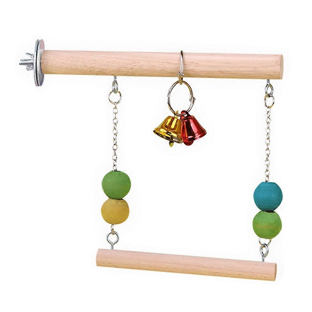Bird Swing, Parrot Cage Toy, Swing Bridge with Beads Bells Hanging Playing