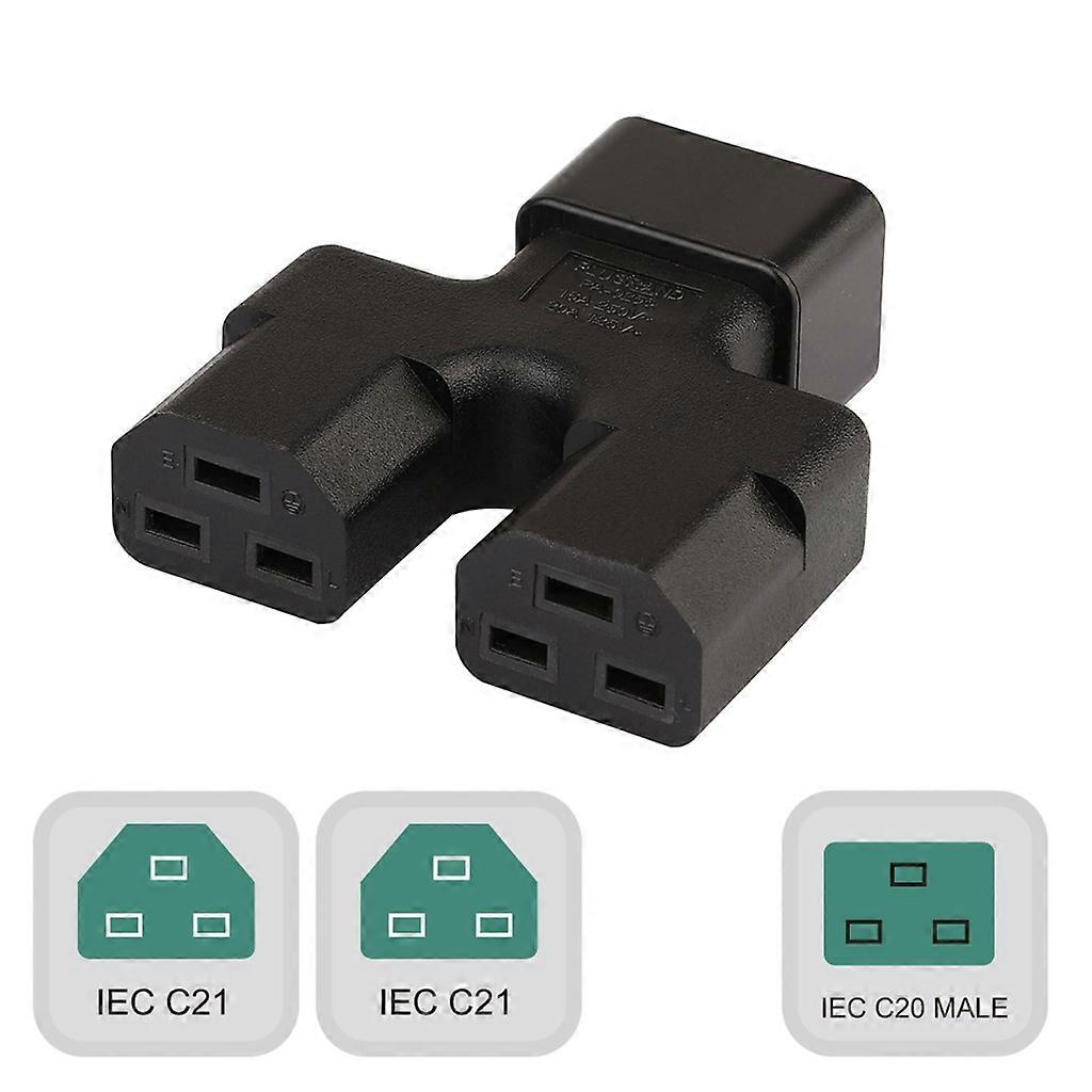 C20 până la C21, IEC320 C20 tată la adaptor dual 2xC21 mamă Power Splitter
