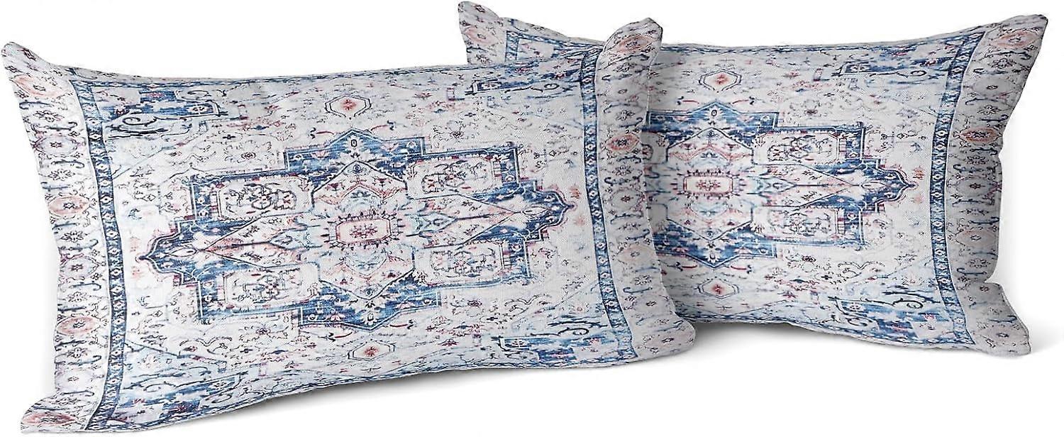 Housses de coussin boho 12x20 pouces ensemble de 2 Monaco tapis persan tapis Double face motif coton doux taie d’oreiller housse de coussin taie d’oreiller pour canapé