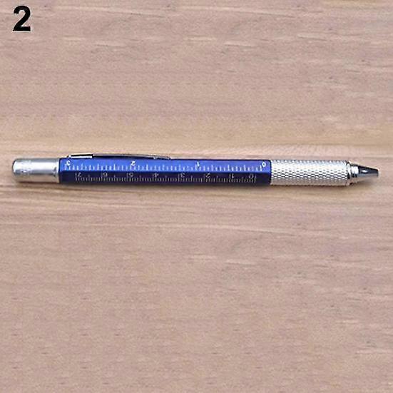 6 in1 Multi-Function Ballpoint Pen Stylus Bubble Level Ruler Screwdriver Tool