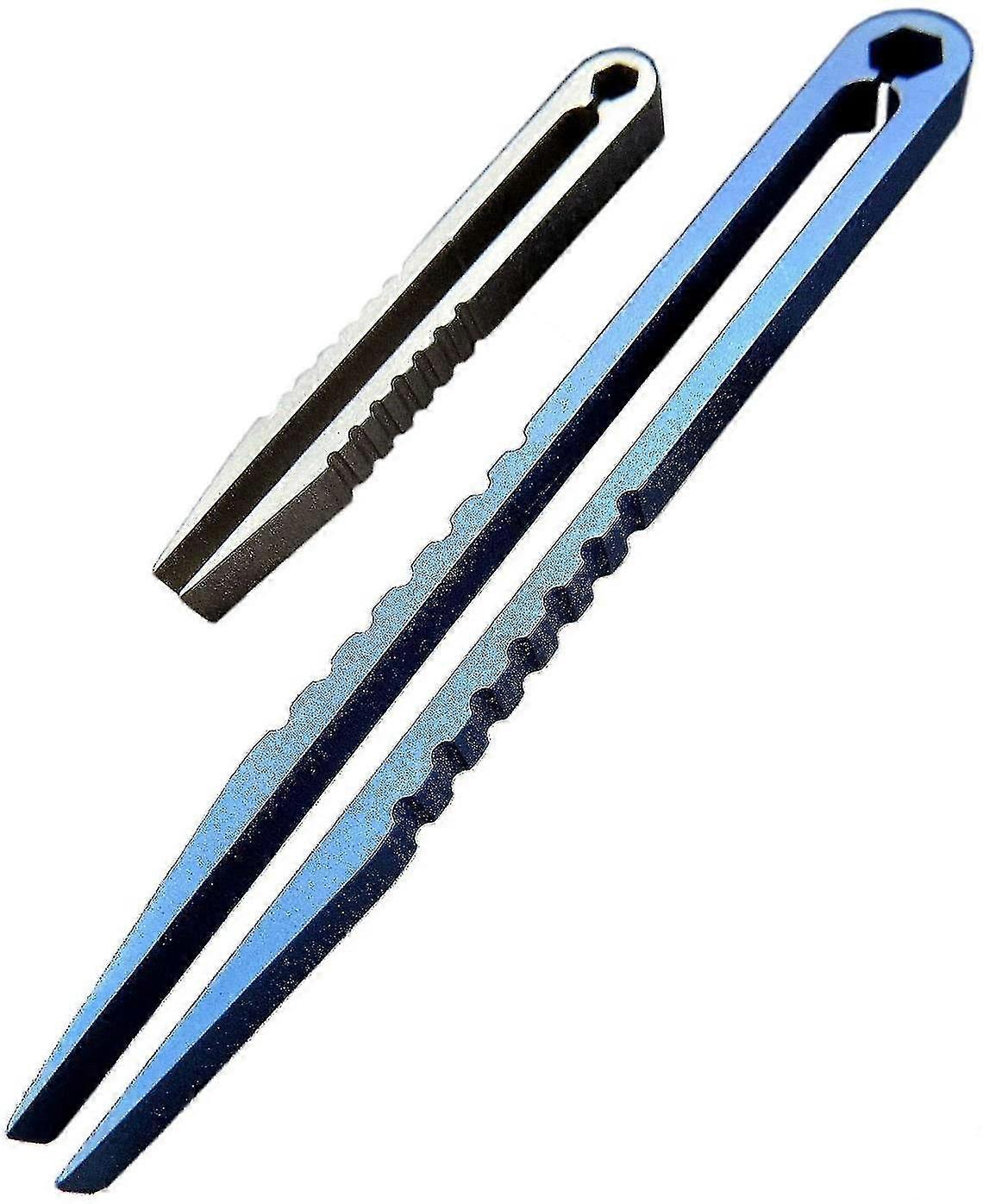 2 Pieces Mini Tweezers Titanium Portable