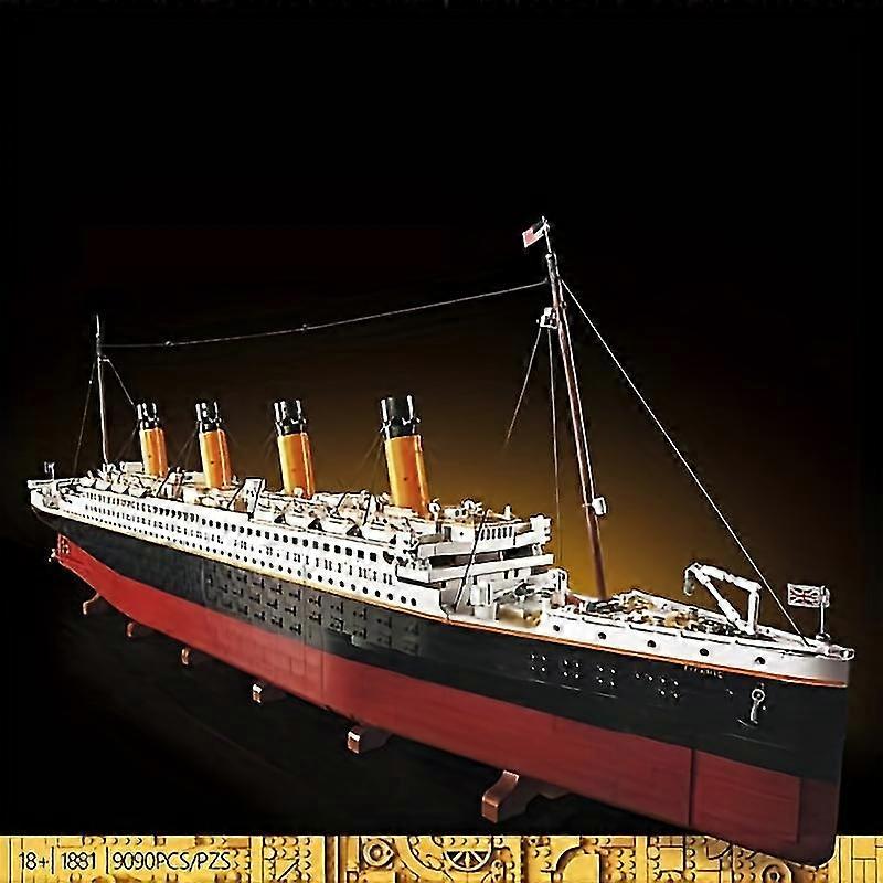 9090pcs ταινία μεγάλο κρουαζιερόπλοιο πλοίο ατμόπλοιο Rms κρουαζιερόπλοιο δομικά στοιχεία πλοίων τούβλα παιχνίδια