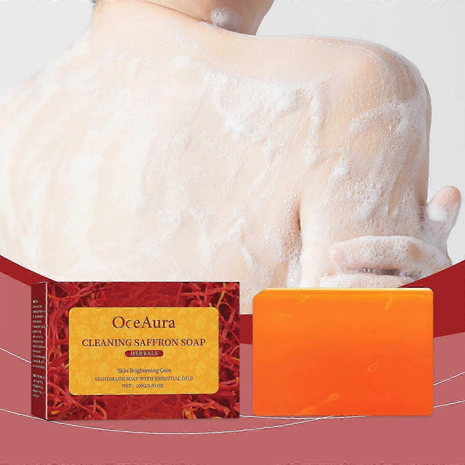 Saffron Handmade Soap, Saffron Oil Bar Soap, Natural Saffron Skin Brightening Soap, Cleaning Saffron Soap with Essential Oils