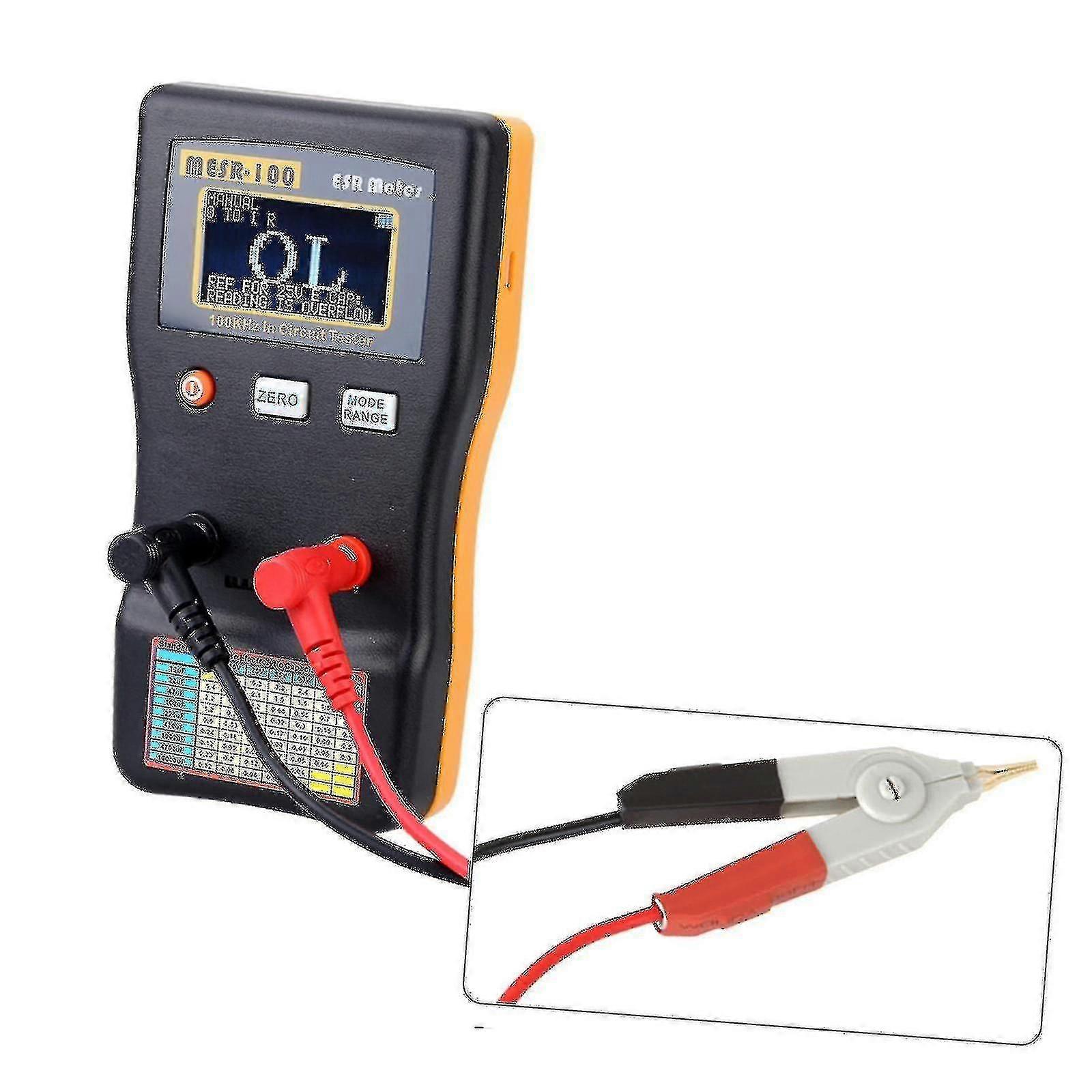 Mesr-100 Esr Tester kondensatorów Ohm Meter: Profesjonalny pomiar rezystancji wewnętrznej kondensatora, pojemności, testera obwodu, miernika kondensatora z SM