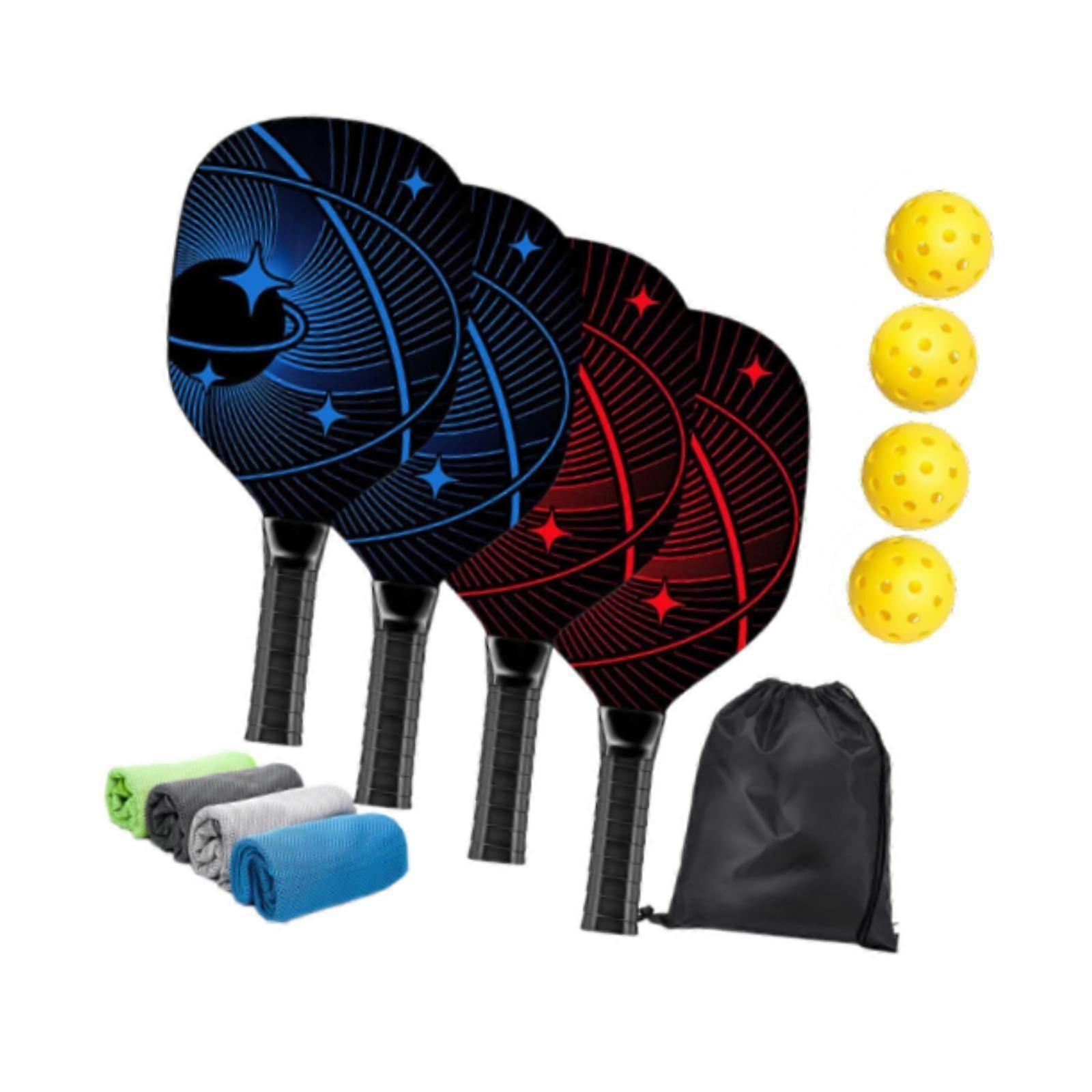 Pickleball evezőkészlet 4 db hordtáskával Nyárfa Pickleball ütők