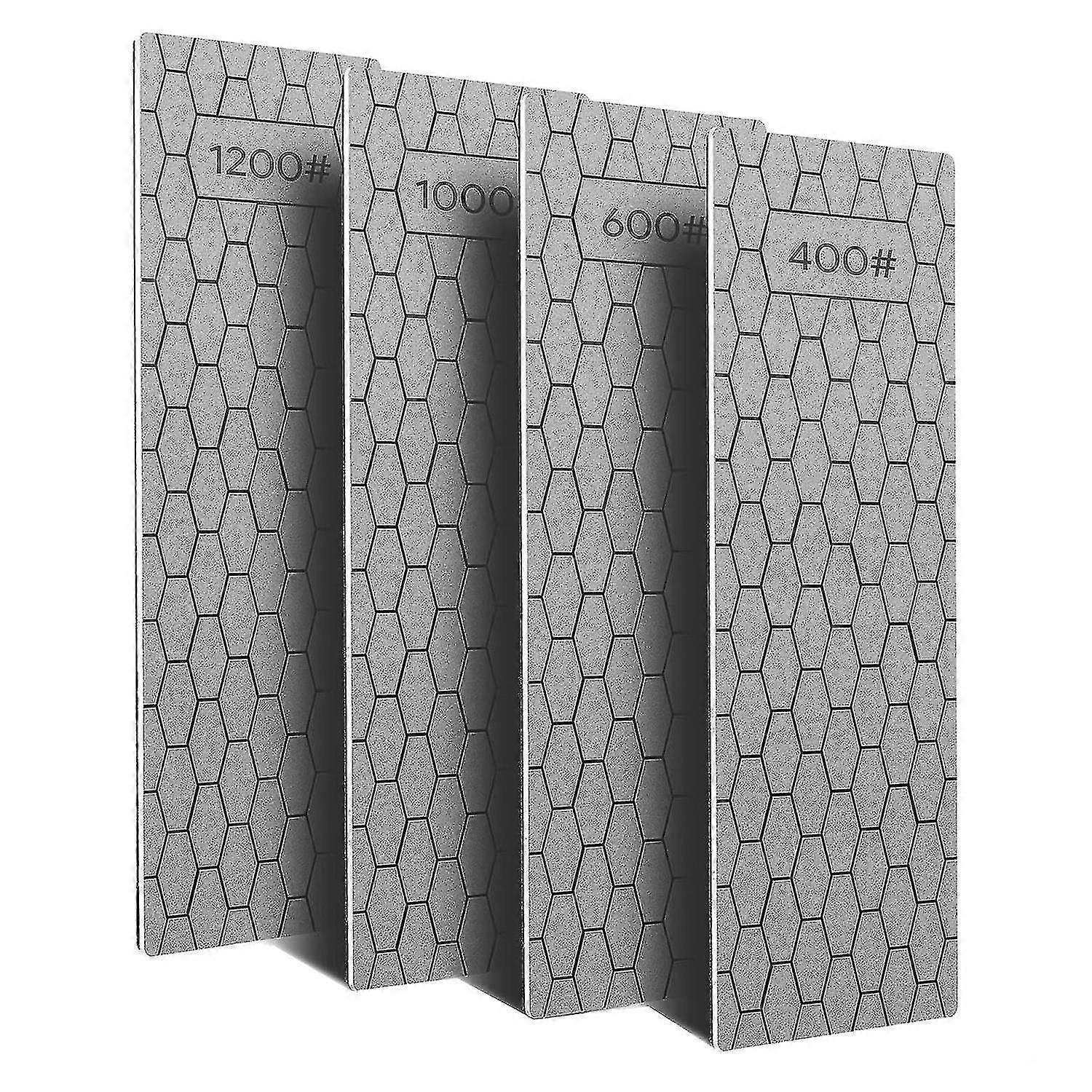 4 Pcs Diamond Sharpening Plate Set, Diamond Sharpening Stone With Honeycomb Surface, 400/600/1000/1