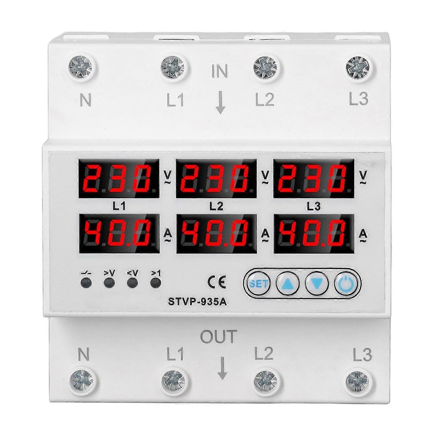 Adjustable Voltage Current Protector 3 Phase Digital Display Automatic Recovery Voltage Protector Re