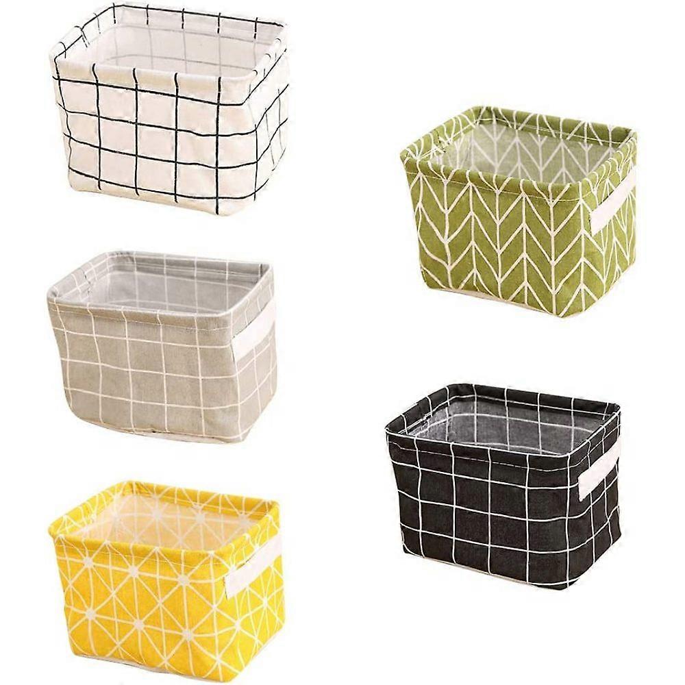 Small storage box, set of 5, with 2 handles