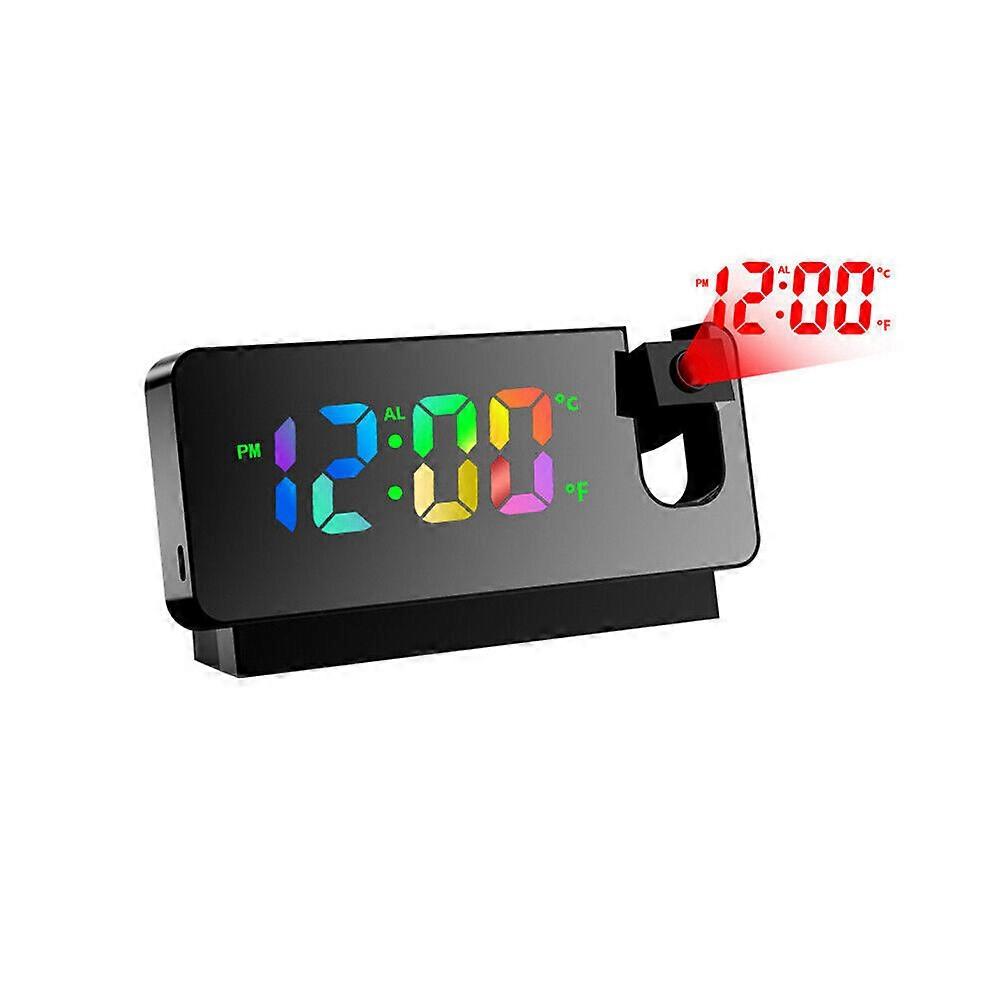 LED Wecker mit Projektion Digital Wecker Temperatur Dimmbar Tischuhr Alarm USB