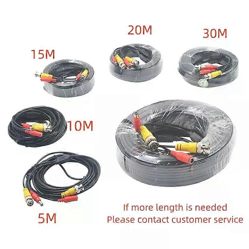 5m-30m Power Cord Ahd Camera Cables BNC/DC Plug Cable For Analog Extension Line CCTV DVR 2 In 1 Connection Line