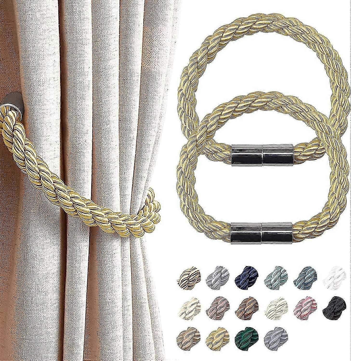 2 Pack Strong Magnetic Curtain Tiebacks Modern Simple Style Drape Tie Backs Convenient Decorative We