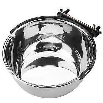 Stainless Steel Hanging Food Water Bowl Feeder for Cat Pet Dog Puppy Crate Cage (M)