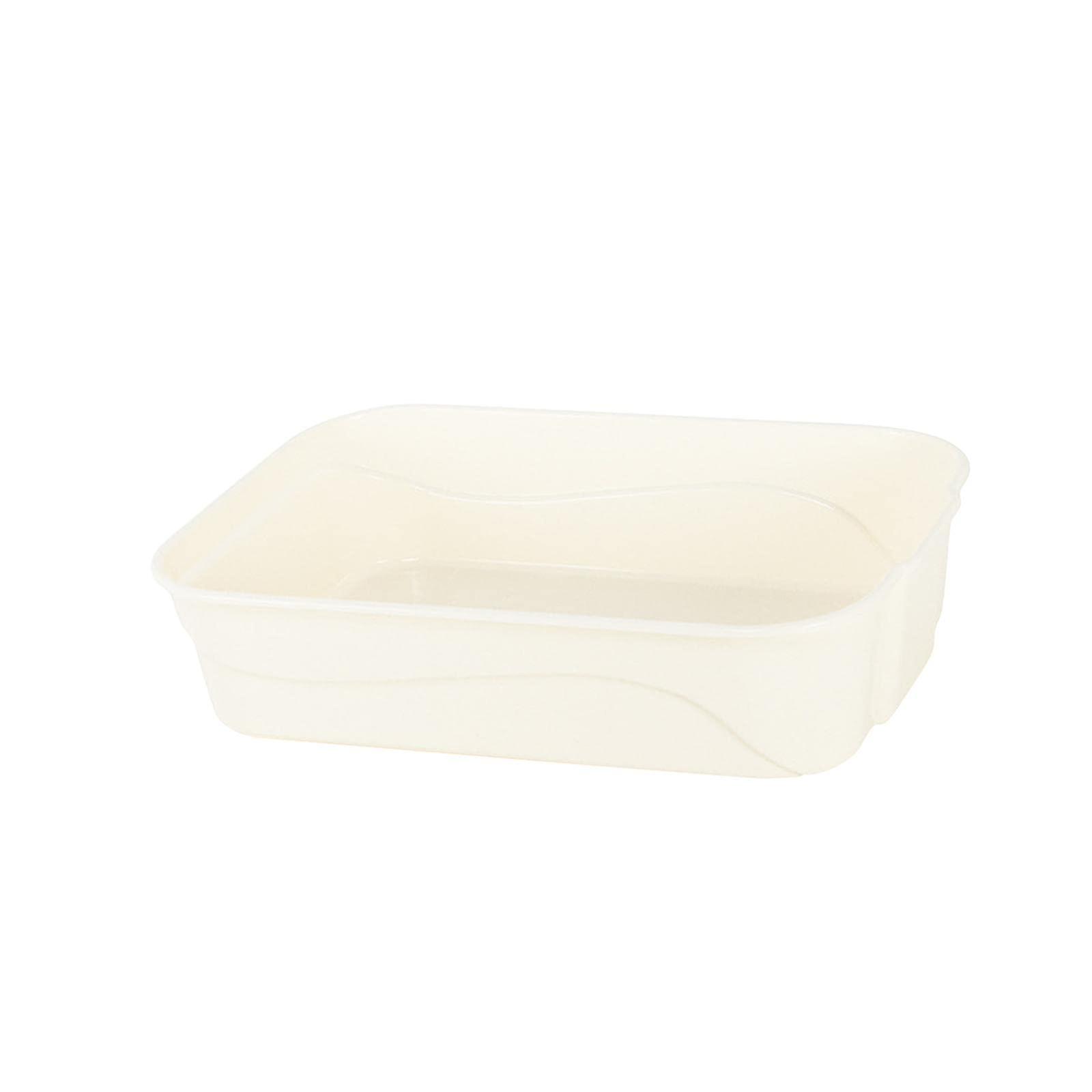 High-Sided Cat Litter Box Large Plastic Tall Sides Open Top Easy Clean