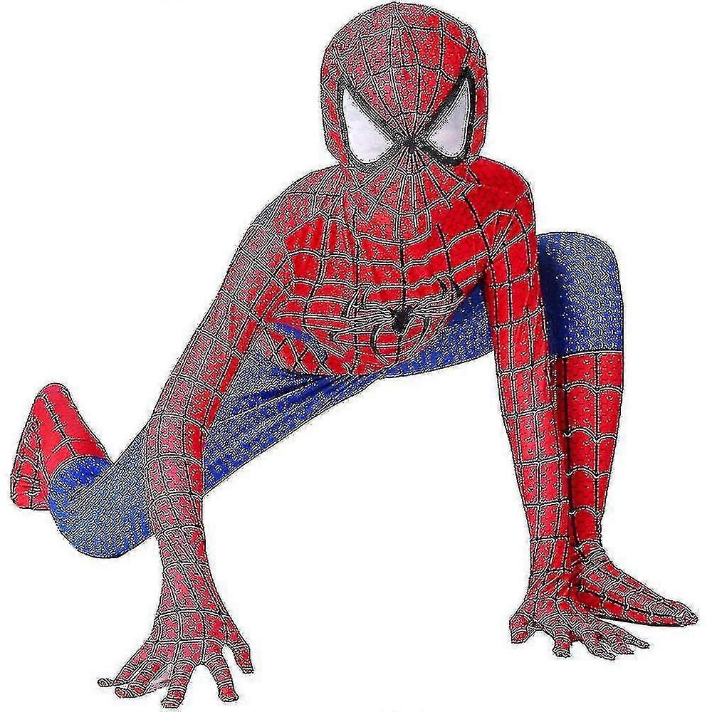3-12歳の子供スパイダーマンコスチュームパーティージャンプスーツL高品質