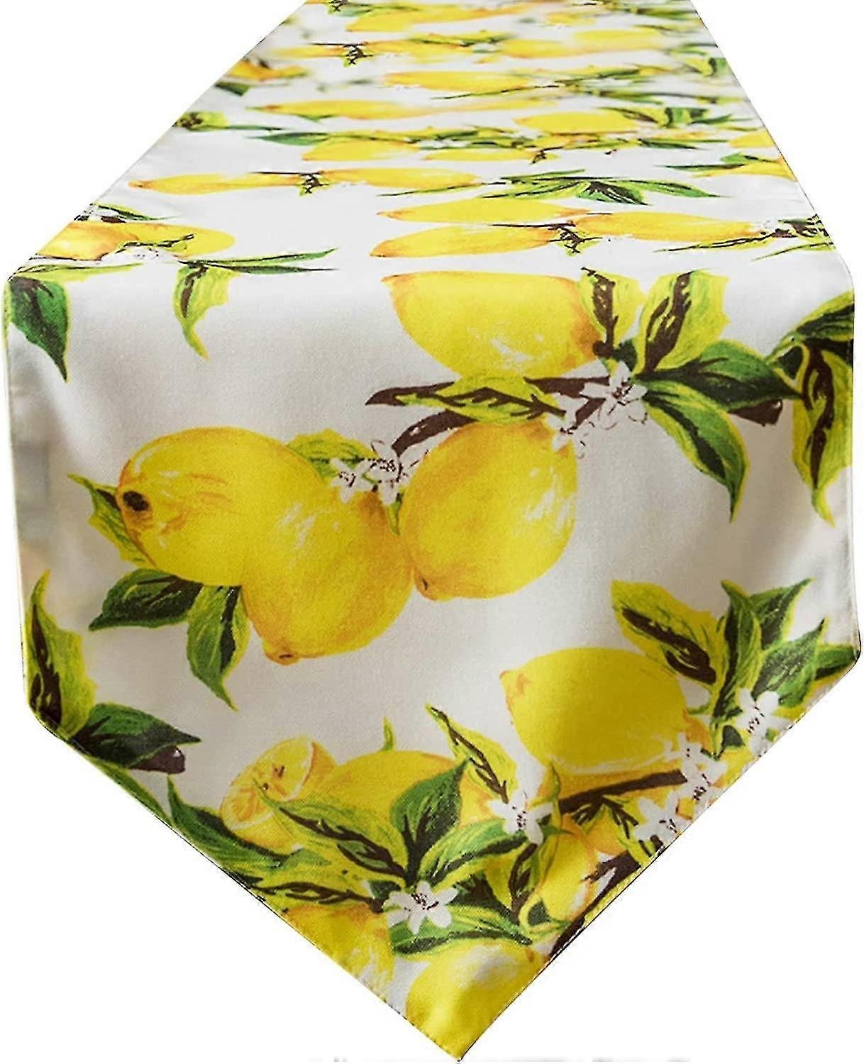 2024 Waterproof Table Runner - Lemon Pattern - Table Decoration compatible Dining Room, Party, Kitchen