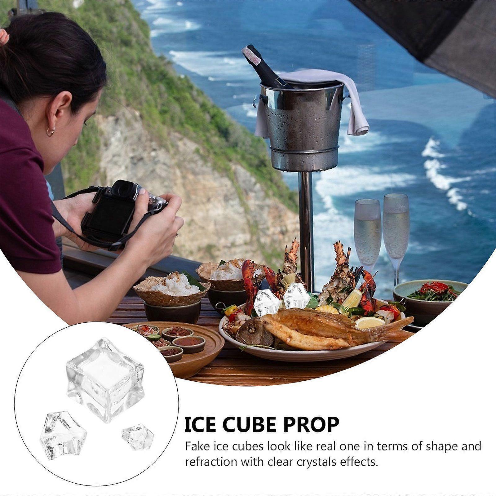 48pcs Simulated Ice Cubes Artificial Ice Cube Decor Ice Cube Props Home Decor