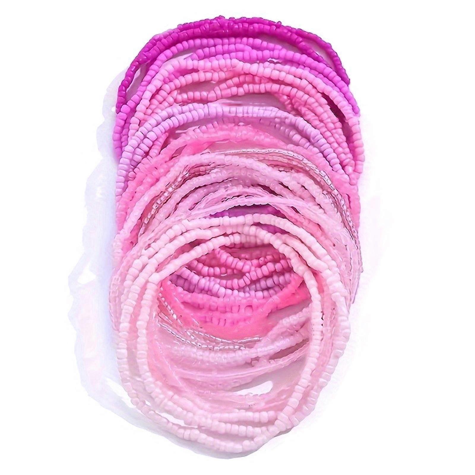 30pcs ζωηρόχρωμο μποέμ γυάλινες χάντρες βραχιόλι αστραγάλου χέρι αλυσίδα κομψό χάντρες βραχιόλια βραχιόλια αστράγαλα που για τις γυναίκες και τα κορίτσια ροζ