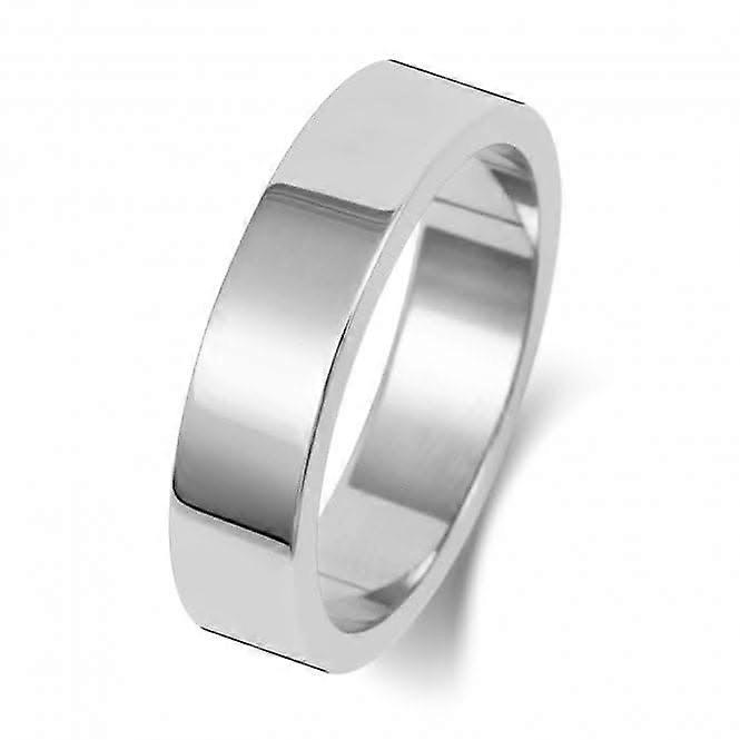 Wedding Band 9K Flat Flat 5 mm -1.45 Wedding Ring W175WM