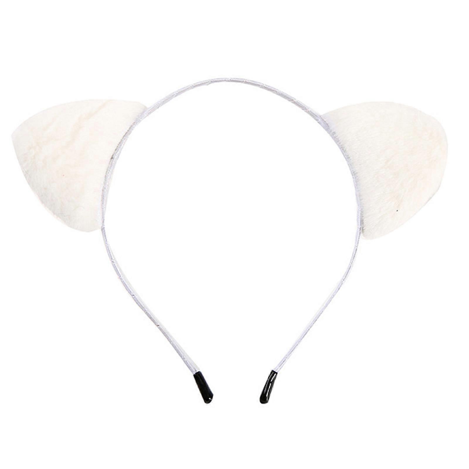 繊細な耳のカチューシャ快適なヘアバンドファッショナブルなヘアバンド帽子日常着のためのヘアアクセサリーホワイト