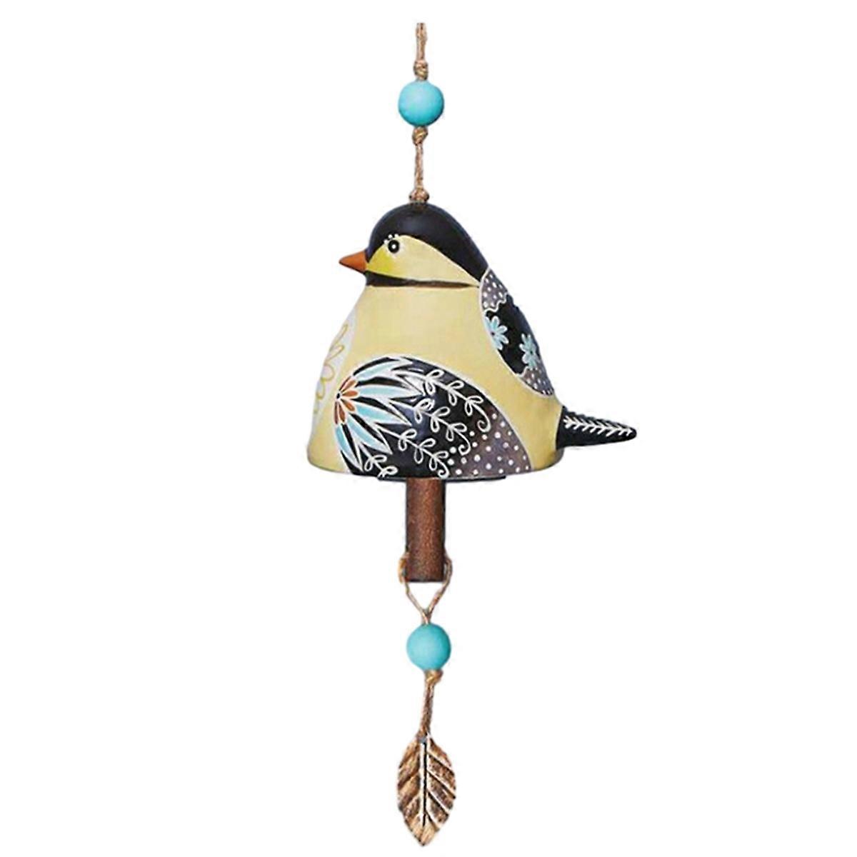 Bird Song Bell Garden Decoration,Hanging Rustic Wind Chime, E