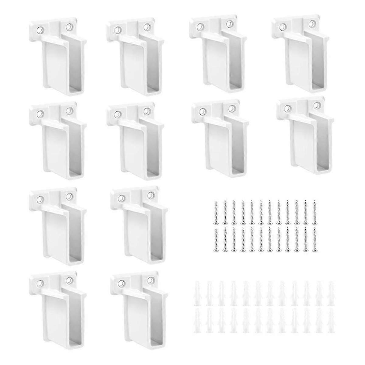 12Pcs Wire Shelf End Brackets,Plastic Closet Shelves Brackets Wall Mount Brackets Wire Shelf Corner