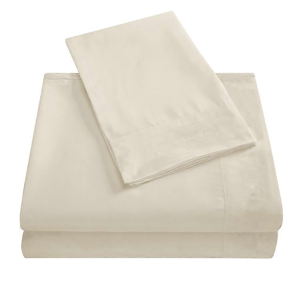Soft Bed Sheets Set Bedspread Deep Pocket High Quality Bedding Set Beige FULL Size 4Pcs