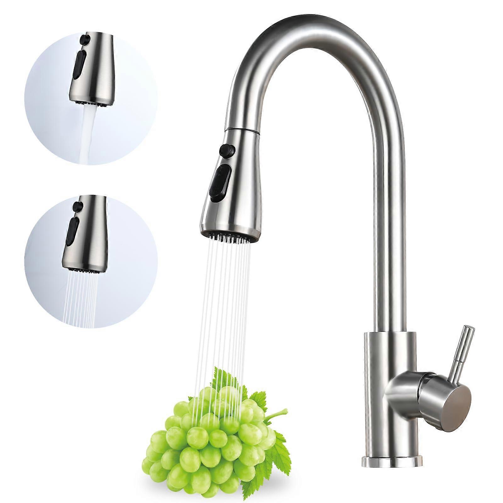 Brushed Nickel Kitchen Faucet for Kitchen Sink