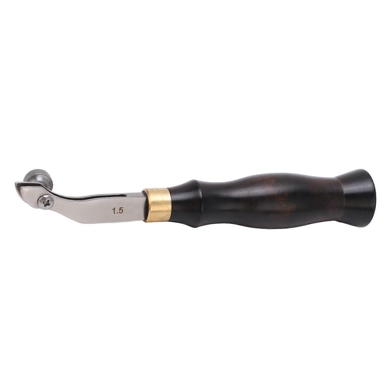 Adjustable Edge Creaser Mirror Reflection Stainless Steel DIY with Wood Handle Leather Edge Creaser