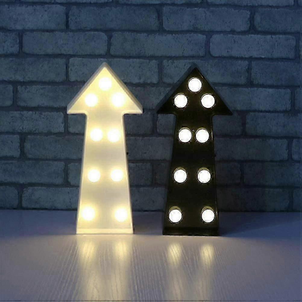 3D Arrow Sign Light, LED Plastic Marquee Arrow Wall Decor, Black + White, 2Pcs