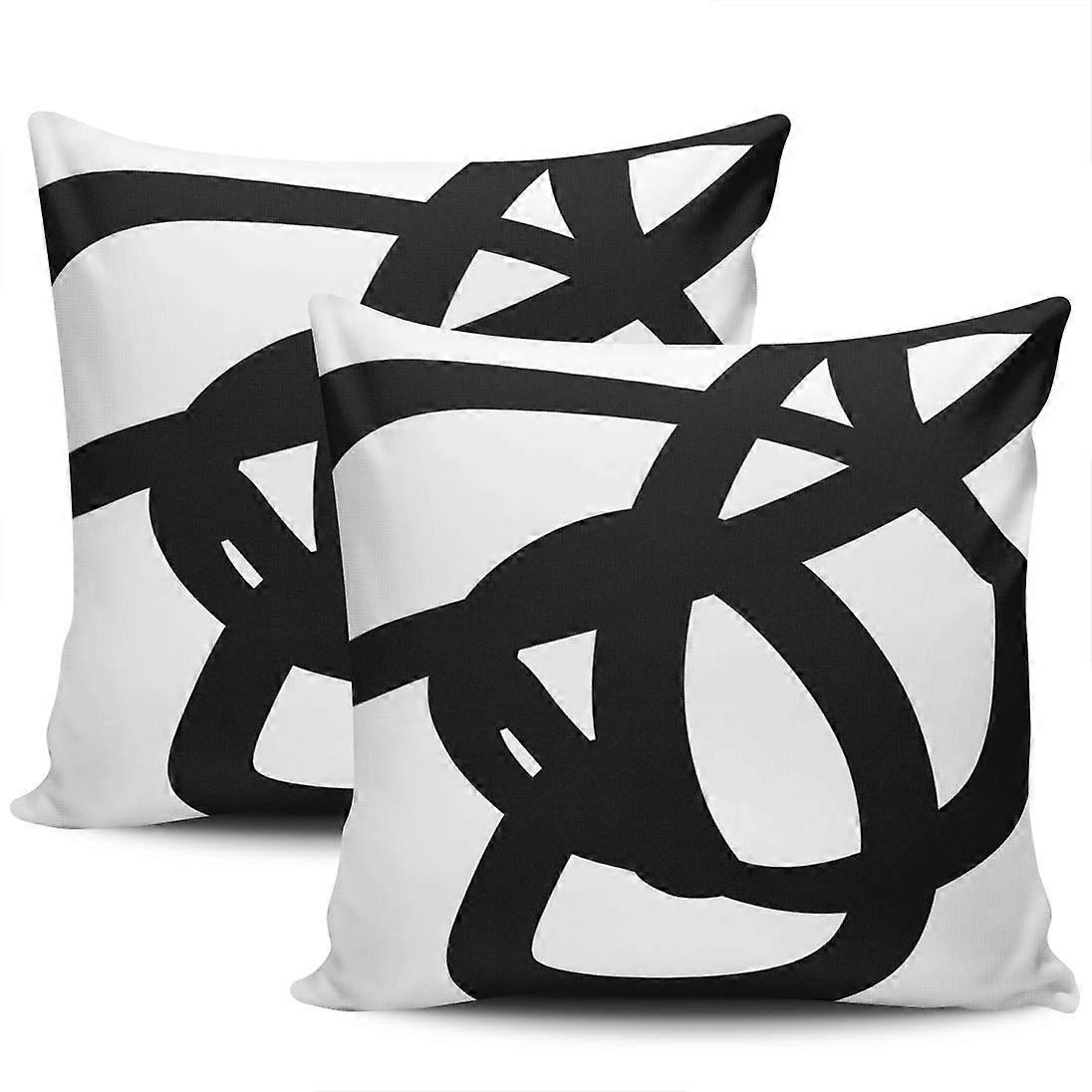 Home 2 Pillow Case Black and White Summary Art Modern Shooting Cover Pillow Caps Pillow Decorative Pillow Case Square 20 x 20 Inch
