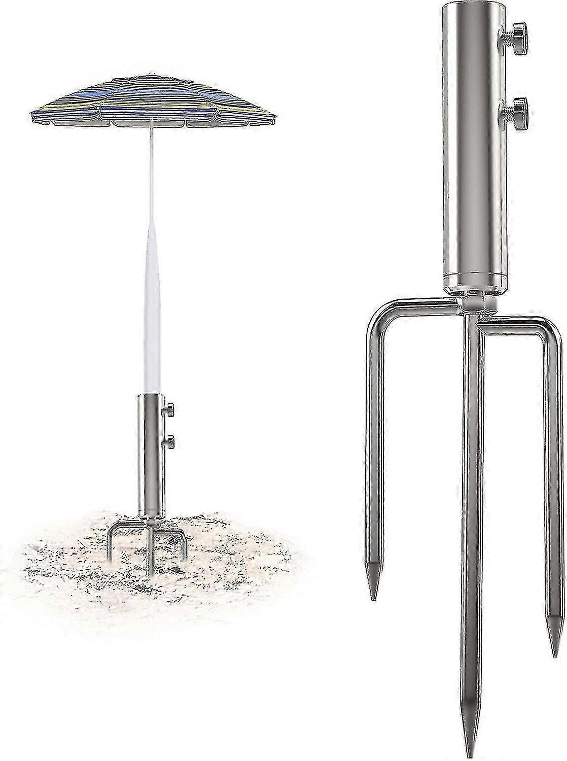 Support de parapluie robuste à 3 pointes - ancre en métal pour une utilisation en extérieur sur la plage et la pelouse