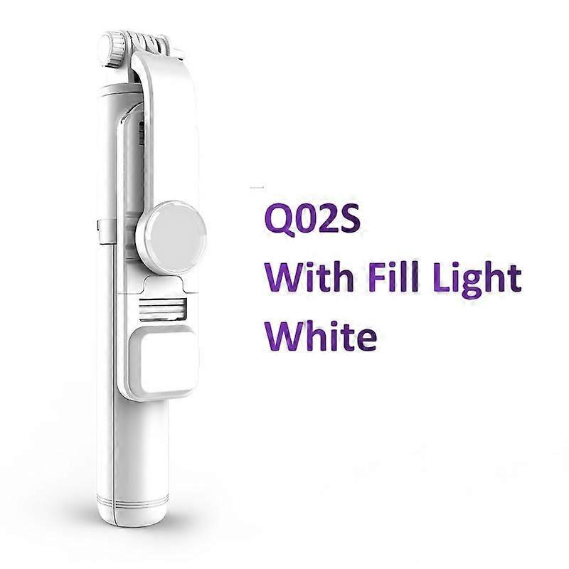 Q02S Wireless Bluetooth Selfie Stick Foldable Portable Tripod with Fill Light Shutter Remote Control for Android ios Smartphone