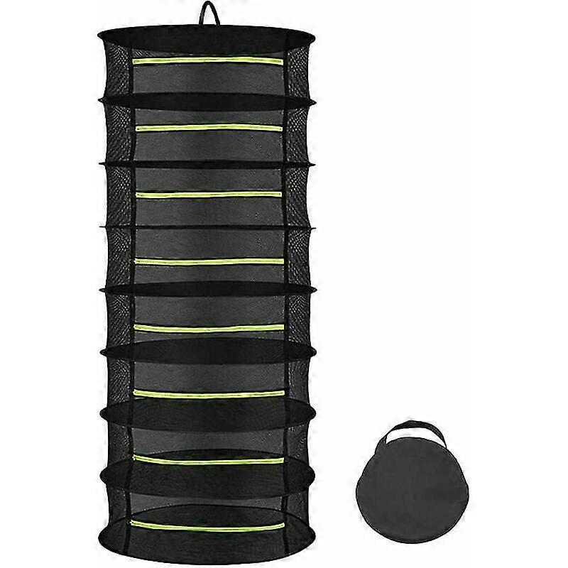Foldable 60cm Hanging Drying Net for 8-Layer Hydroponic Plant and Fish Weed Dryer