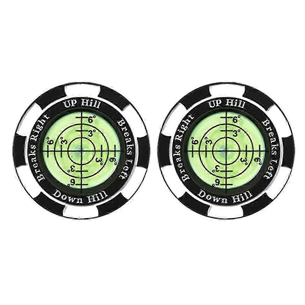 2Pcs Golf Ball Marker Clip with High Precision Green Reader